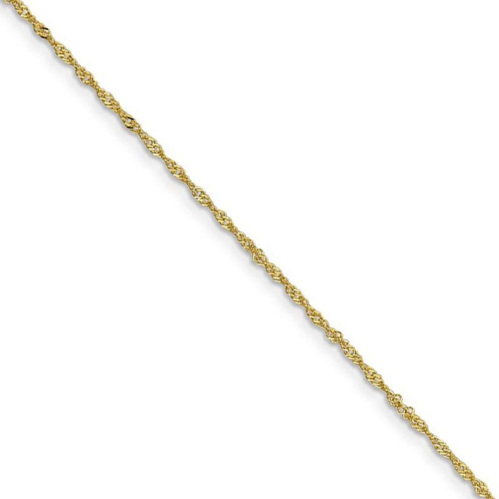 Children's 1.1mm, 10k Yellow Gold, Singapore Chain Necklace, 14 Inch